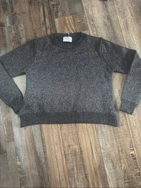 Compania Fantastica Glitter Knit Crewneck Sweater - Charcoal Multi sparkles size